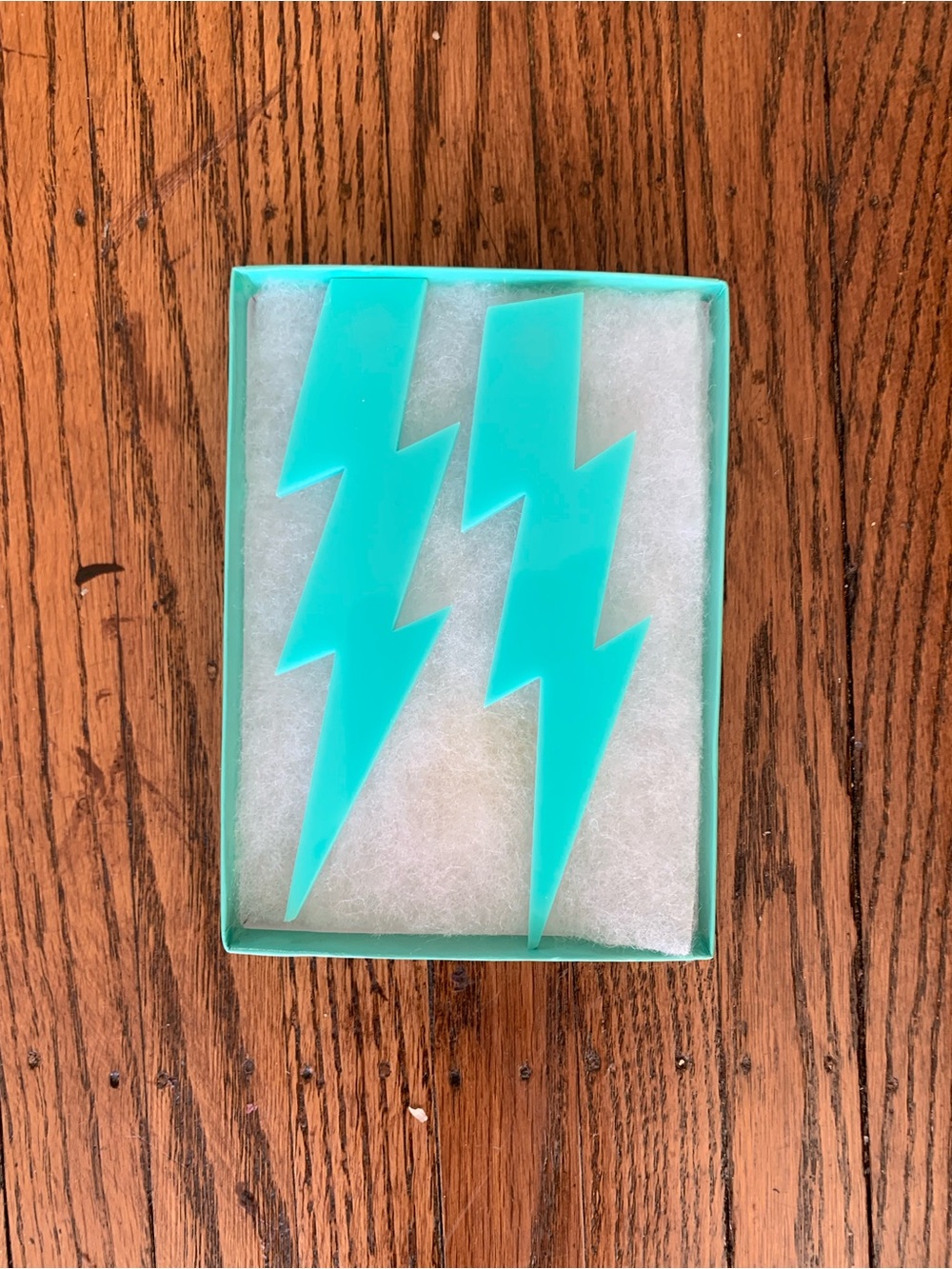 2000s Melody Ehsani Aqua Lightning Bolt Earrings as seen in Wiz Khalifa Roll Up
